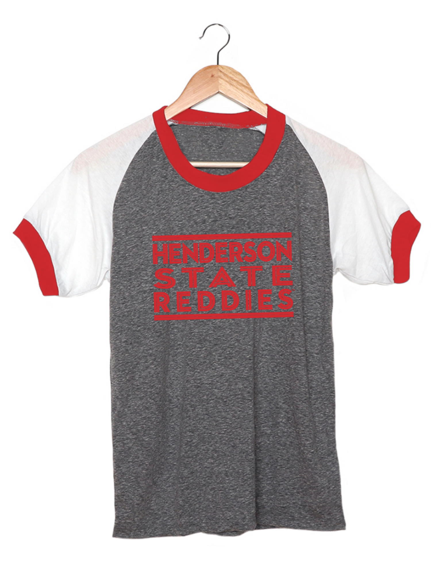 image of: Henderson State Reddies Camp Lou Color Block Ringer Short Sleeve T-Shirt