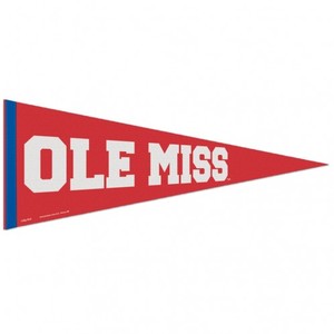 image of: College Vault Block Letter Ole Miss Red Pennant