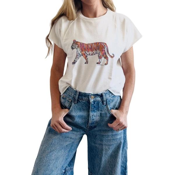 Olivet Nazarene University Tiger Edgy Short Sleeve Tee, White; $45.00