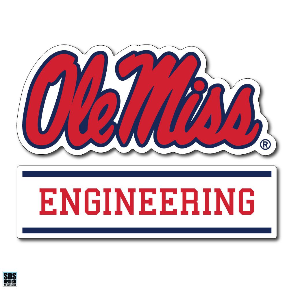 image of: Namedrop Ole Miss Script Vinyl Decal Engineering 3in