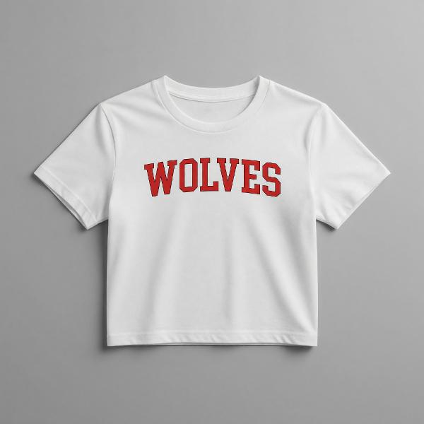 UWG WOLVES LOGO CROP TEE; $34.99