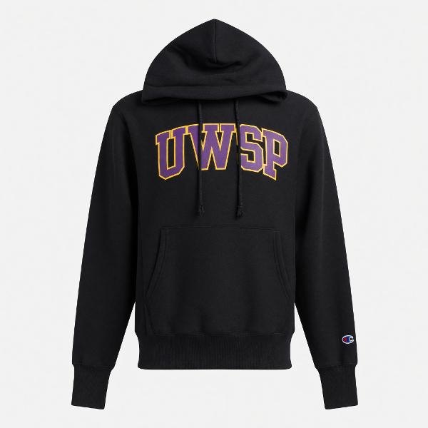 UWSP Champion Reverse Weave Hoodie - Oxford Grey / Black; $89.98