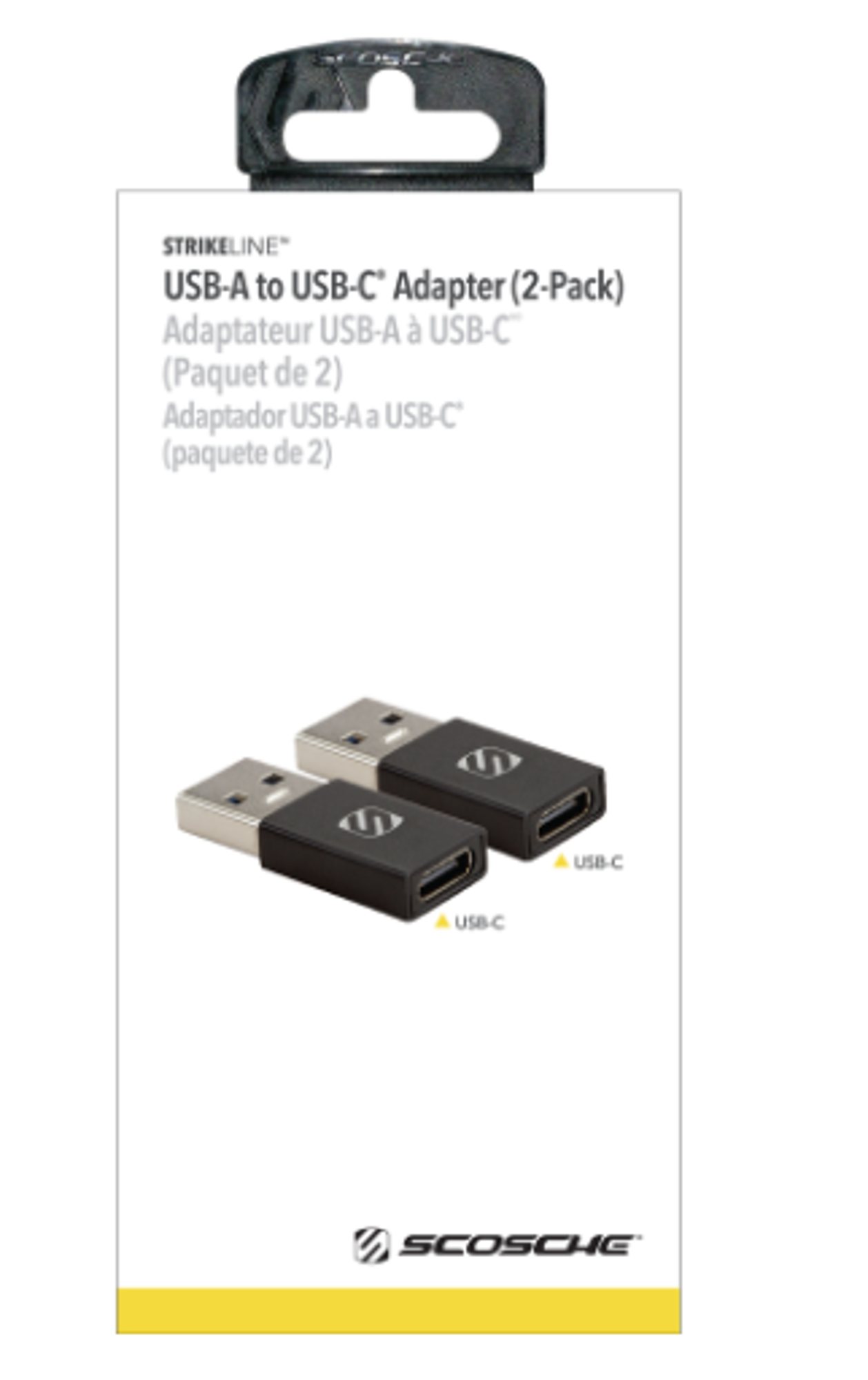 image of: Strikeline USB Adapter US -A to USB- C 2pk