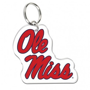 image of: Ole Miss Stacked Script Acrylic Script Keychain