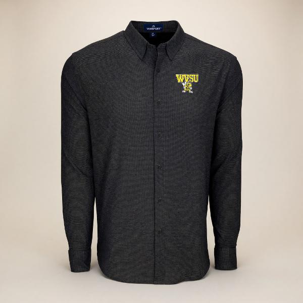 Dress Shirt - Vantage Black Button Up "WVSU" '26; $79.99
