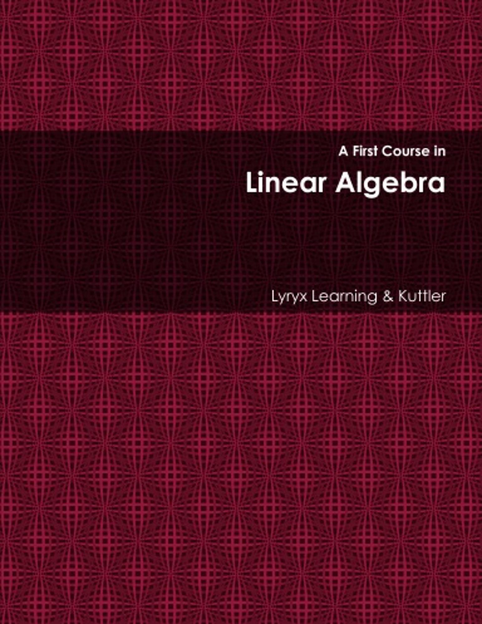 Cover image for A First Course in Linear Algebra