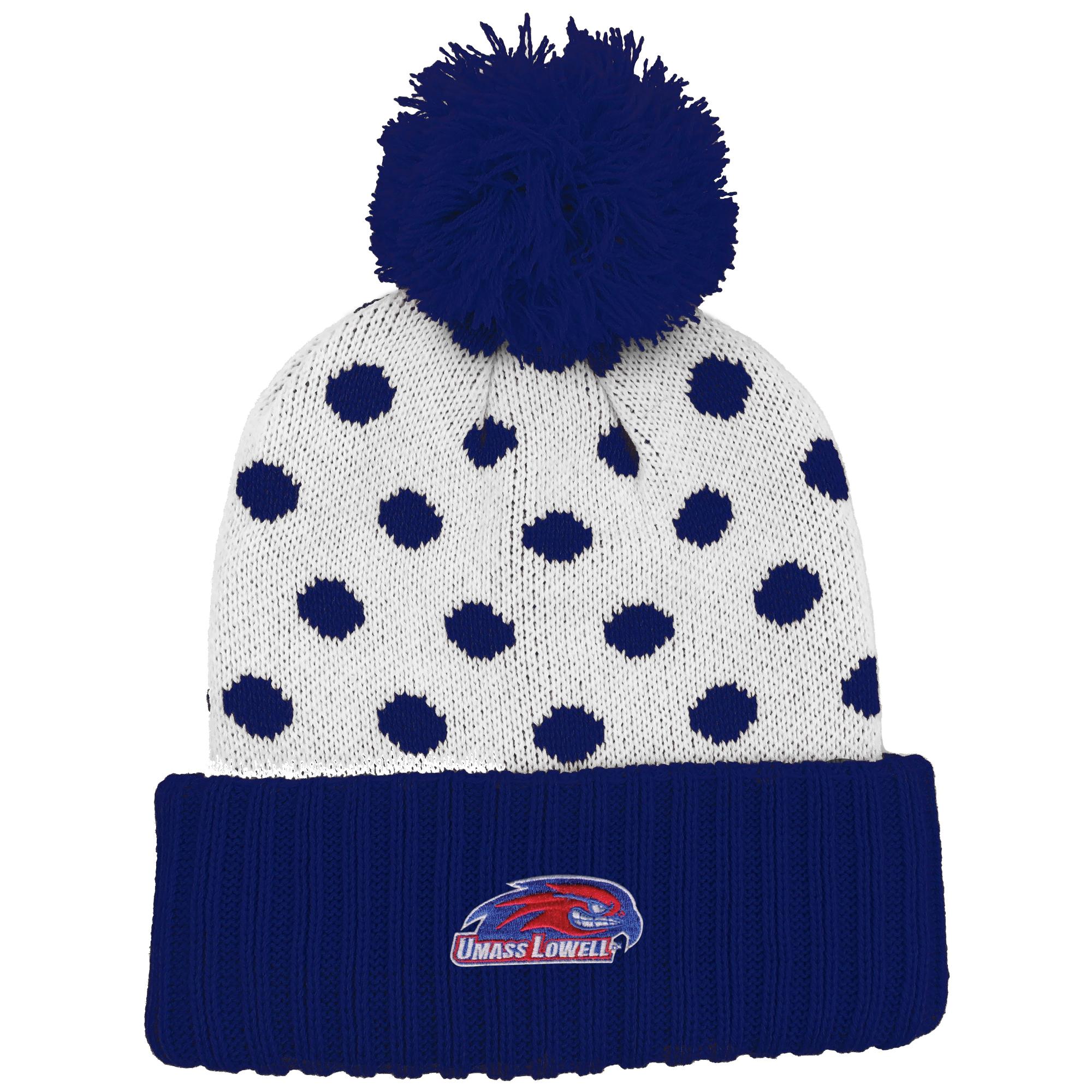 image of: Polkadot Cuff Pom Knit Hat