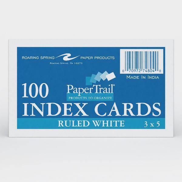 Index Cards Ruled 3x5; $1.99