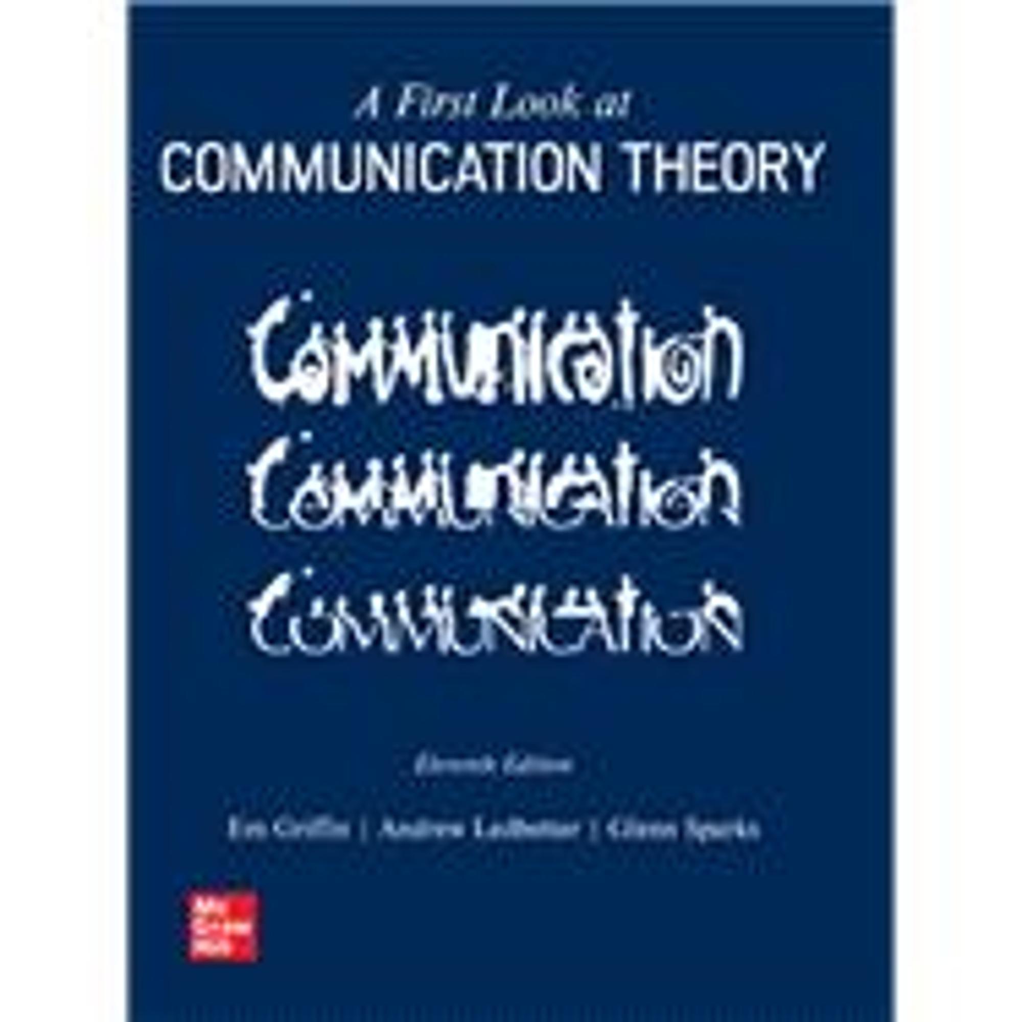 Cover image for A FIRST LOOK AT COMMUNICATION THEORY (LL)