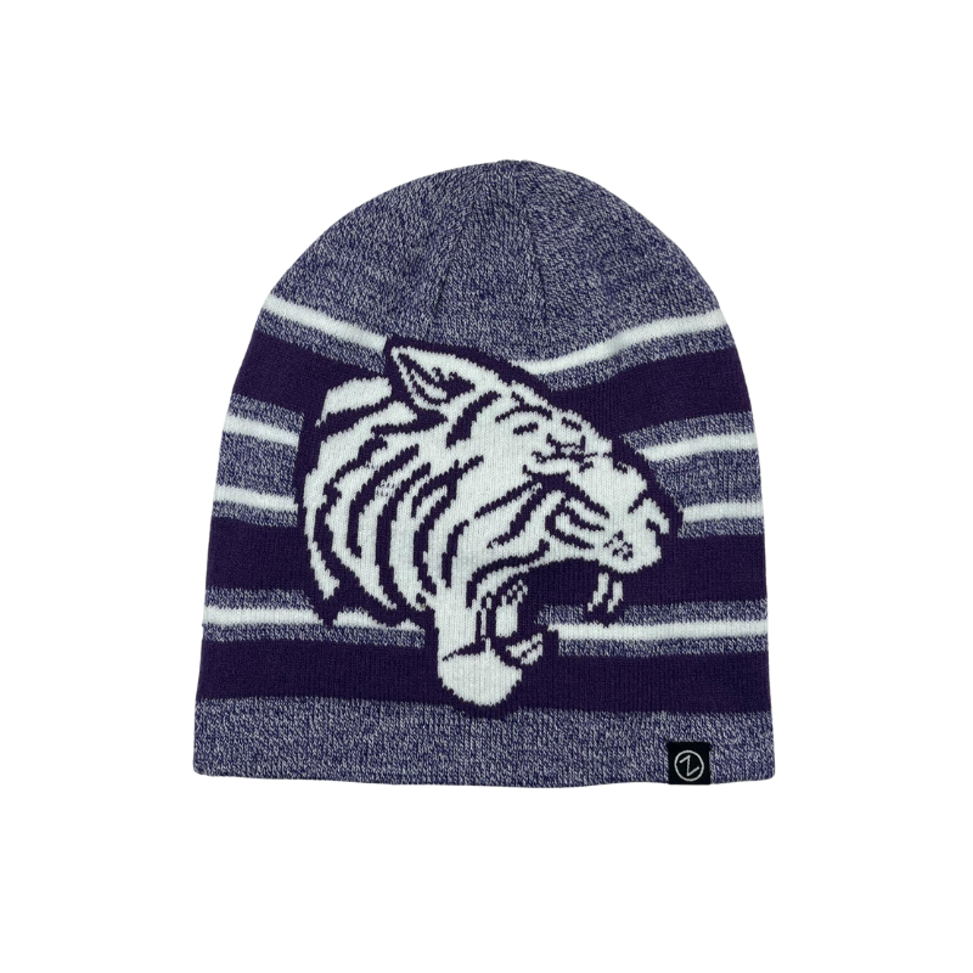 image of: Heather Purple Striped Beanie