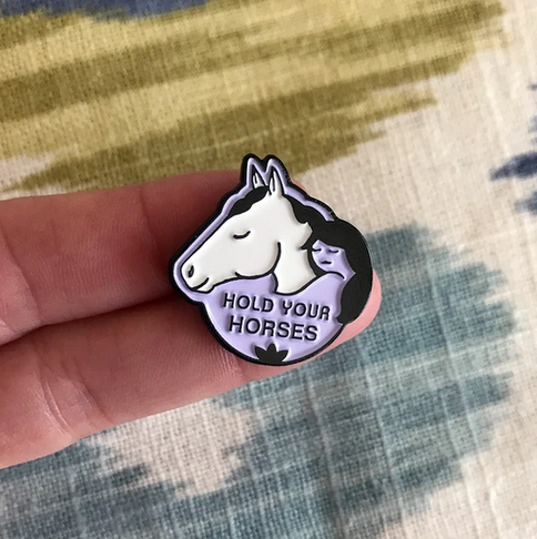 Product image 1 of 1 for Enamel Pin Hold Your Horses