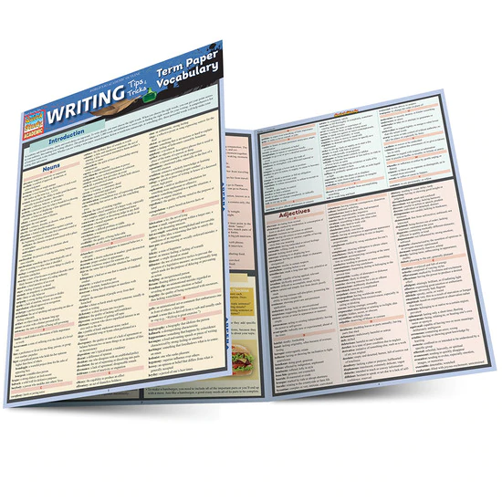 Cover image for WRITING TIPS & TRICKS TERM PAPER VOCABULARY LAMINATED STUDY GUIDE