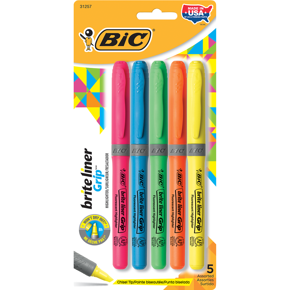 Product image 1 of 1 for BIC Brite Liner Pen Style Highlighter, 5pk