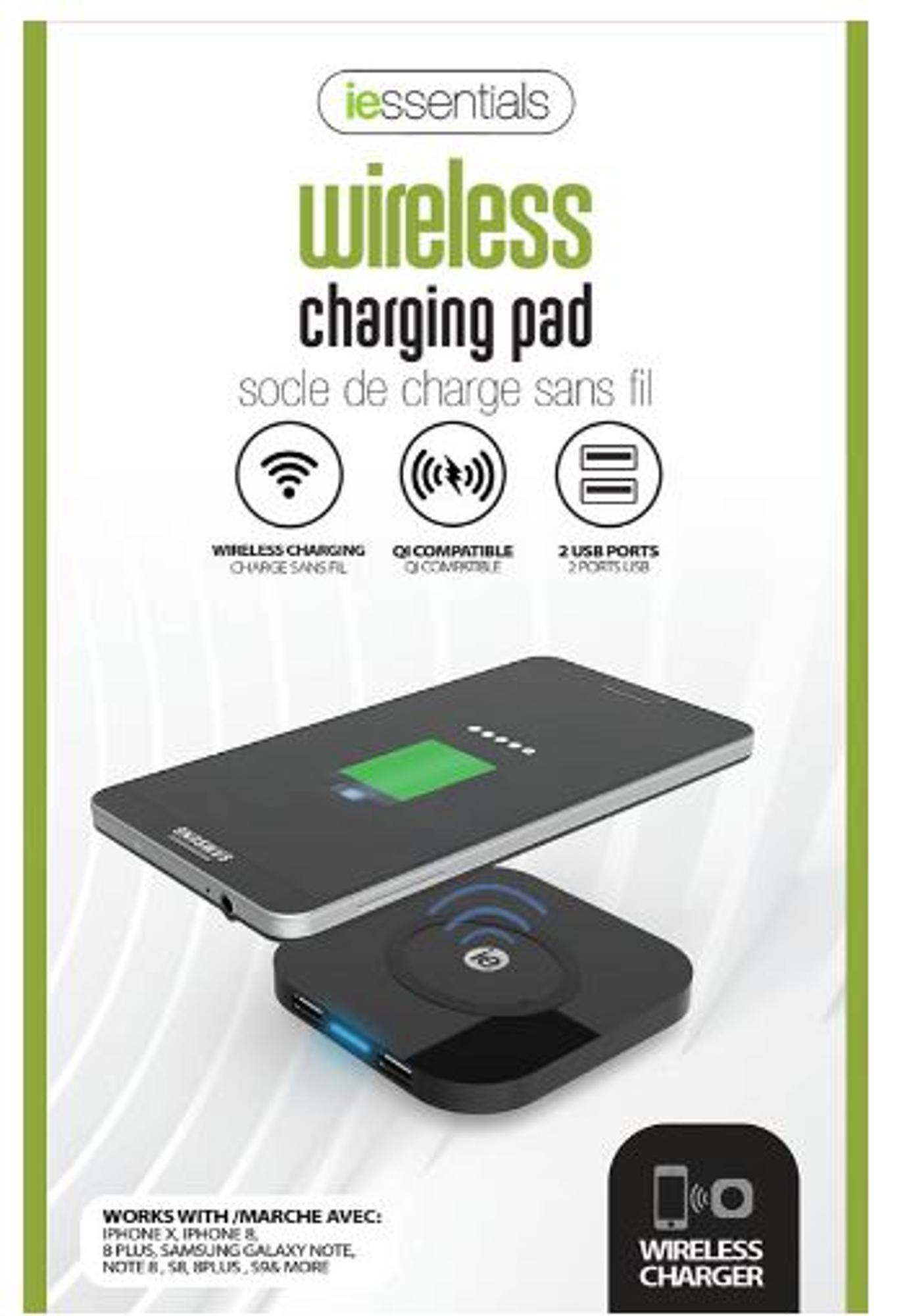 Wireless Charging Pad with 2 USB ports KVCC Bookstore