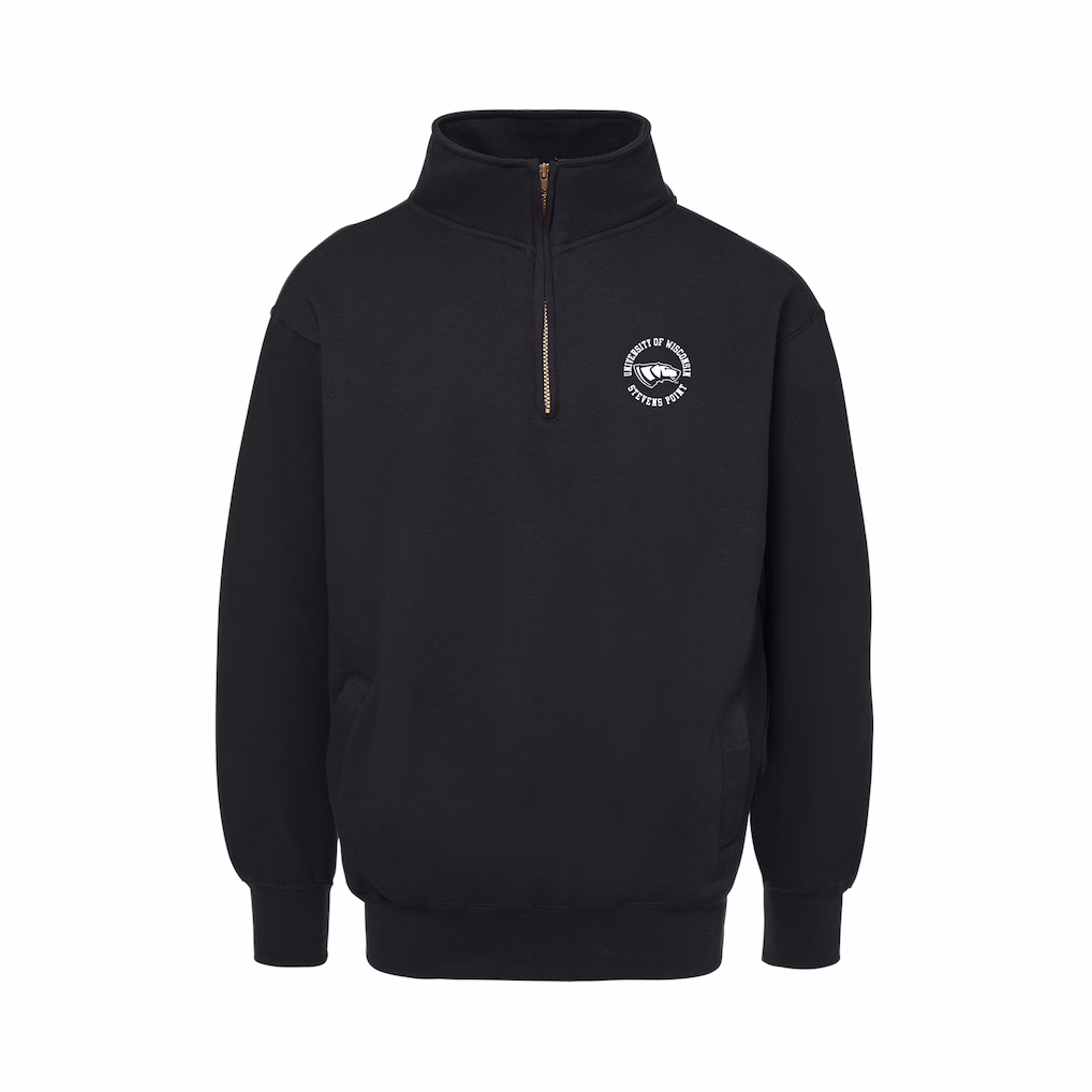 Product image 1 of 1 for University of Wisconsin Stevens Point Fundamental 1/4 Zip, Black