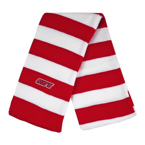 Owu Knit Scarf Red/White; $34.99