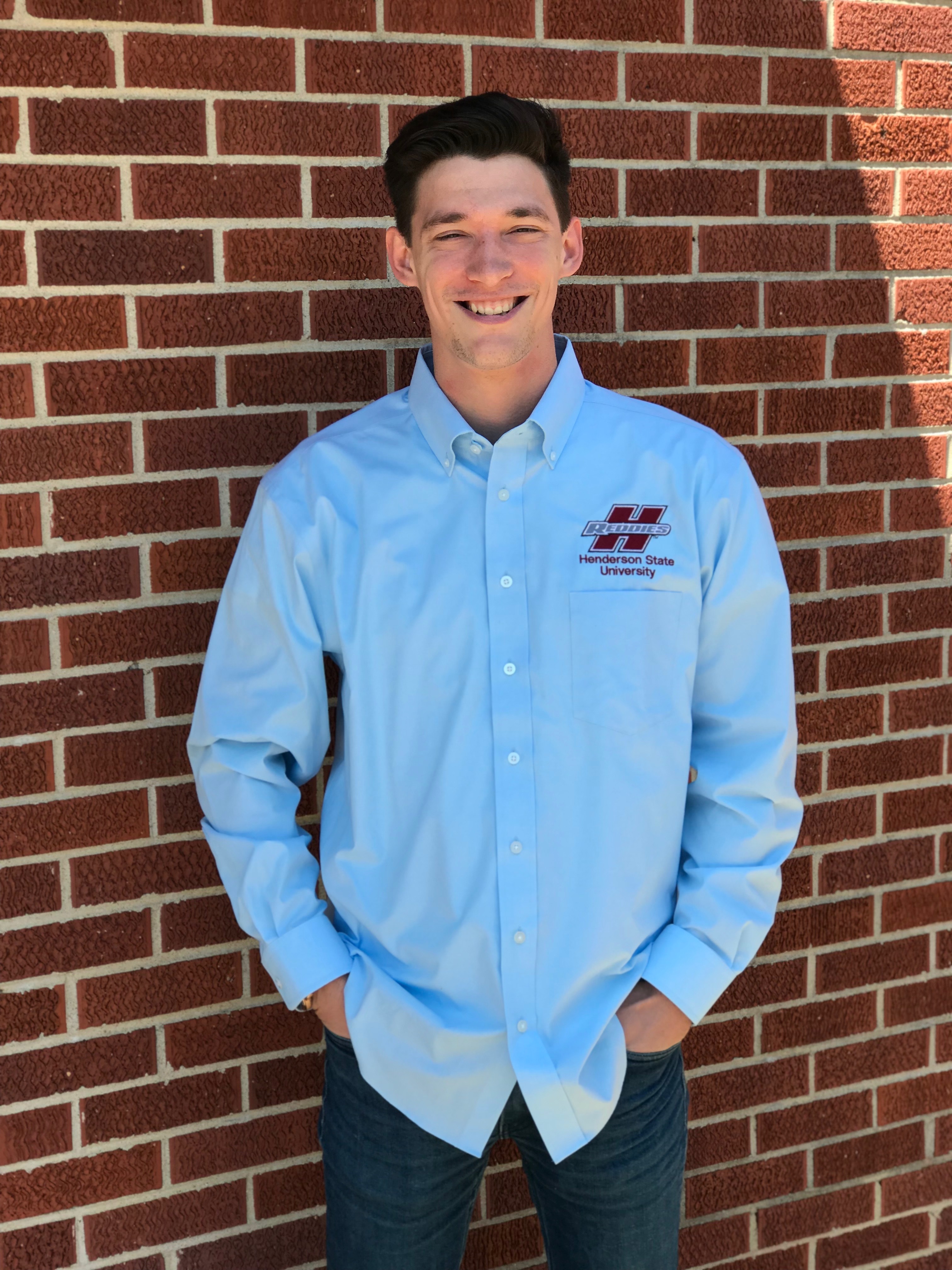 image of: HSU Full Button Up Long Sleeve Polo