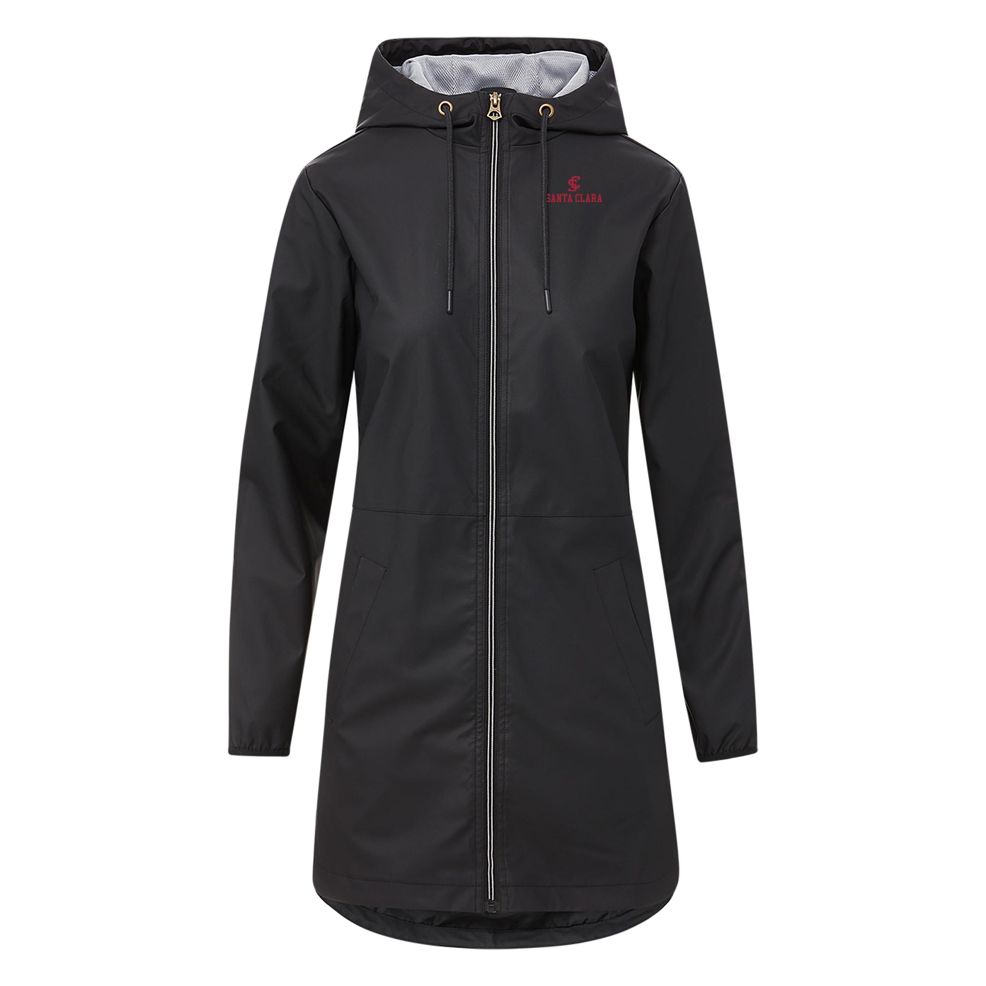 image of: Santa Clara Broncos Women's Weatherproof Hooded Rain Jacket, Black