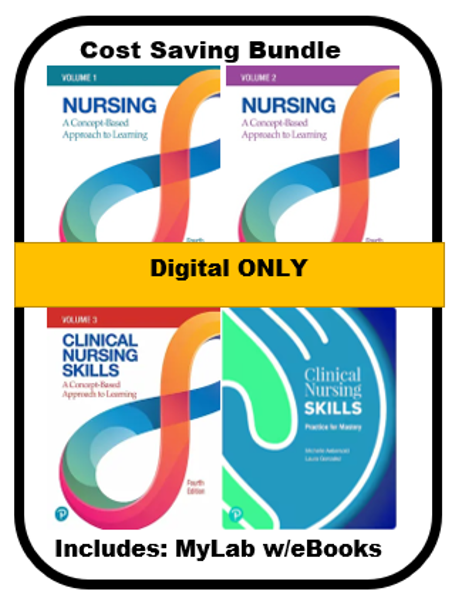 Cover image for Nursing: Concept-Based Approach Vol 1-3 & Clinical Nursing Skills (MyLab - Digital Only)