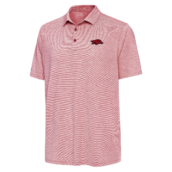 Arkansas Razorbacks Distressed Stripe Polo; $72.00