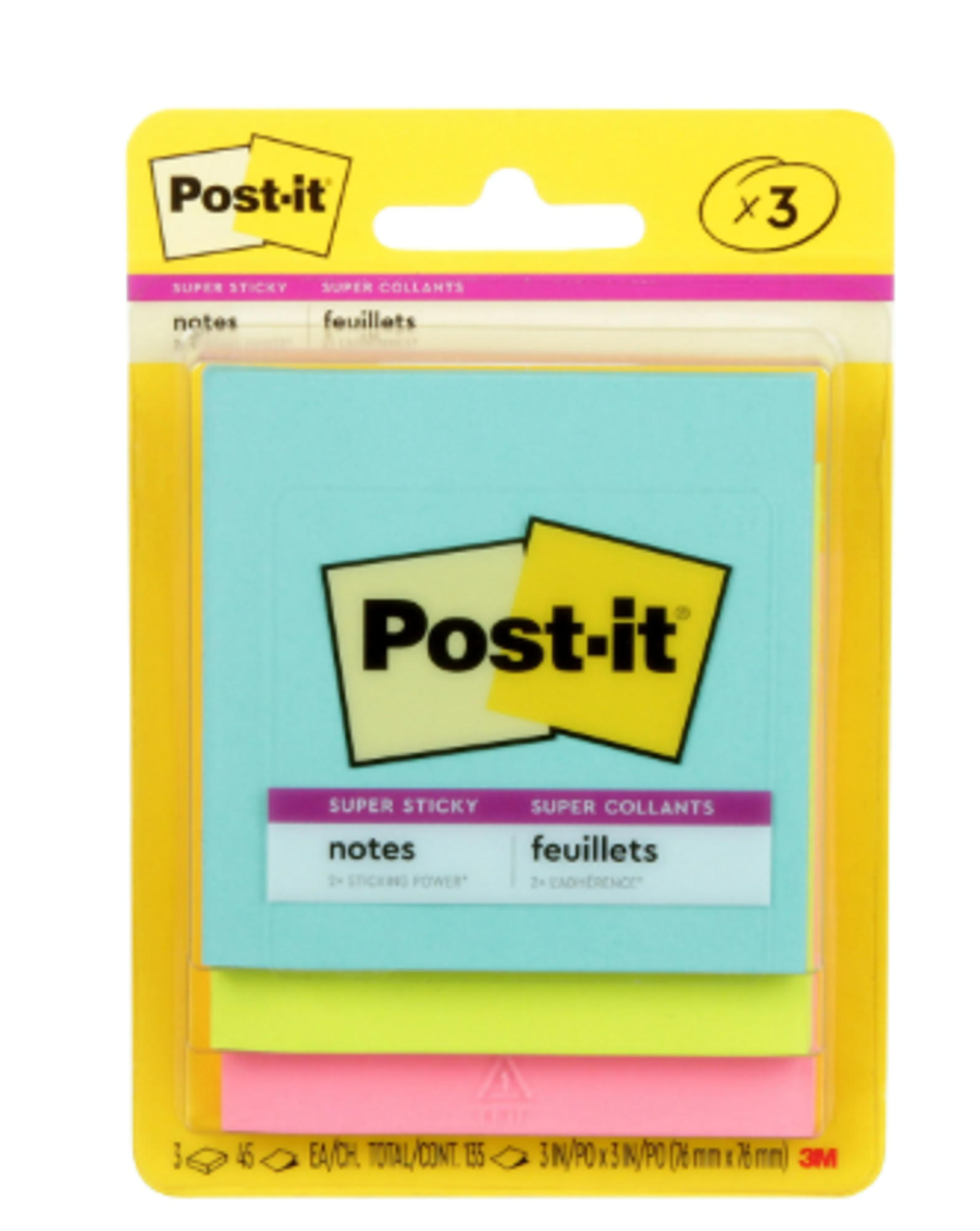 Product image 1 of 1 for Post-It 3in x 3in Sticky Notes, 3 Pack
