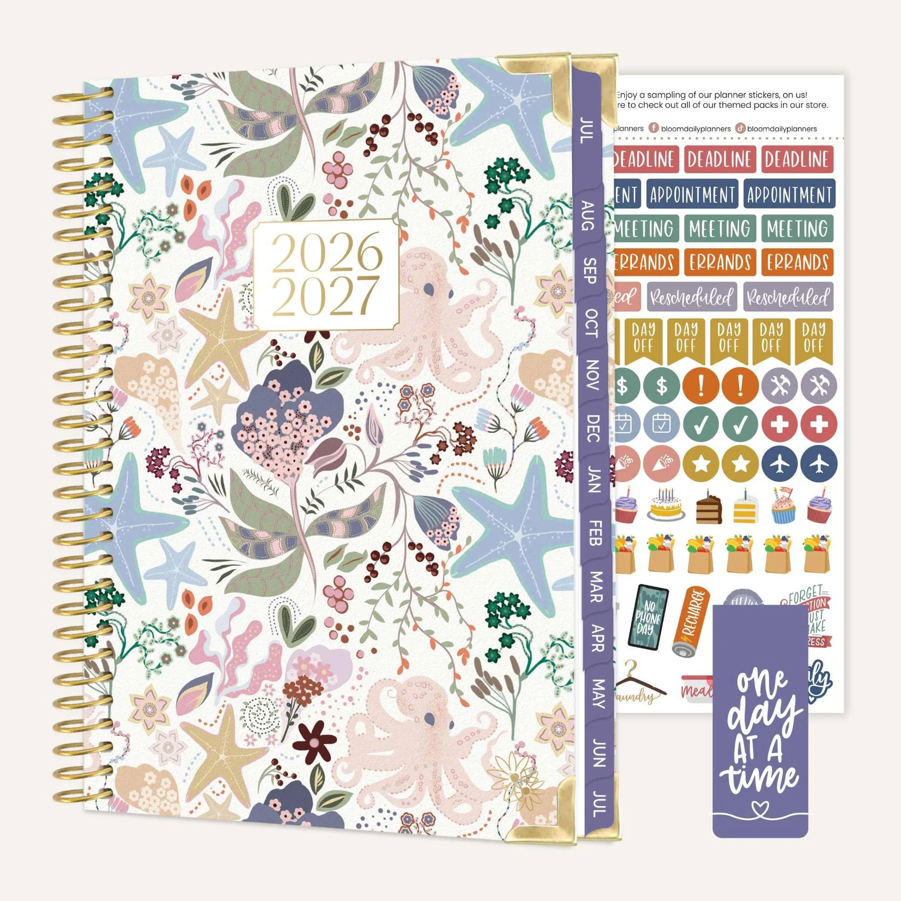 Product image 1 of 1 for PLANNER Bloom Soft 5.5x8.25 AY26-27 Seaside Whimsey