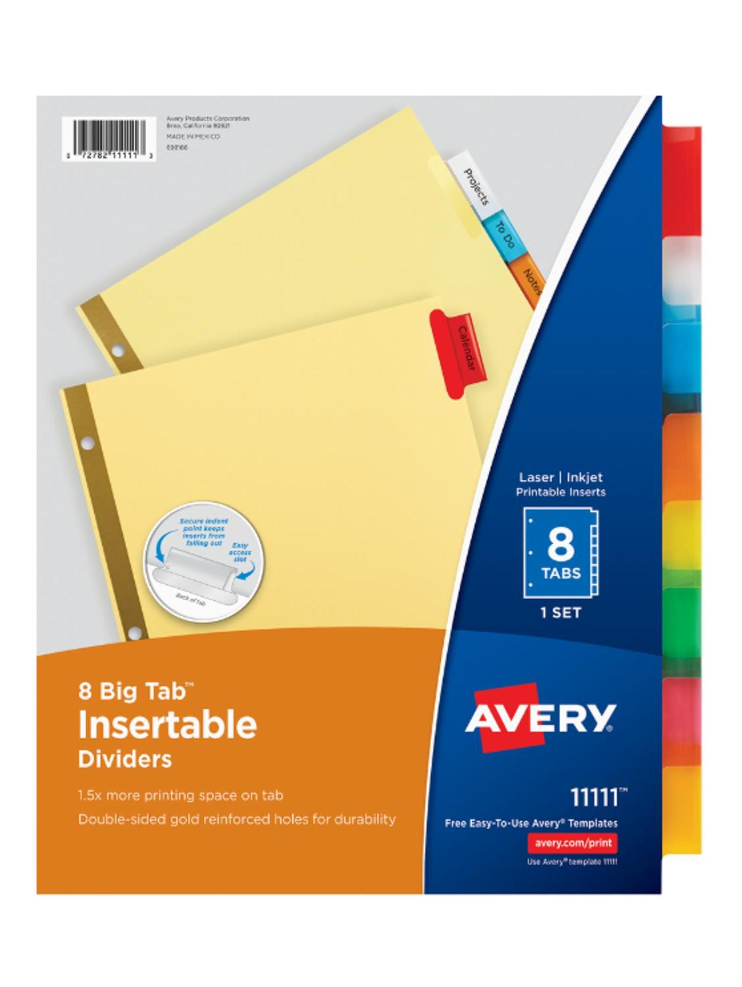 Product image 1 of 1 for Avery Big Tab Insertable Buff Paper Dividers, 8 Tabs