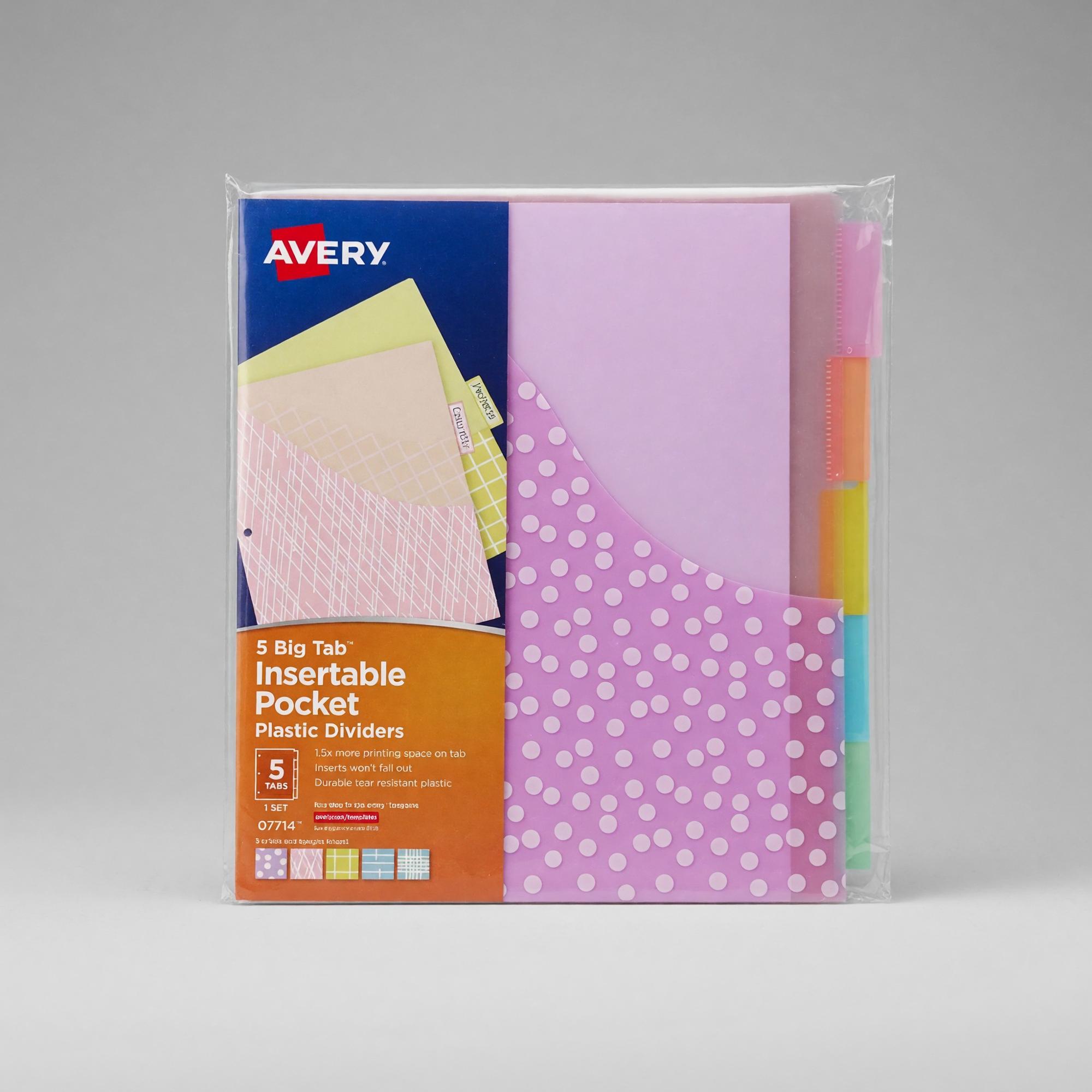 Product image 1 of 1 for DIVIDERS Big 5 Tab Plastic Pastel