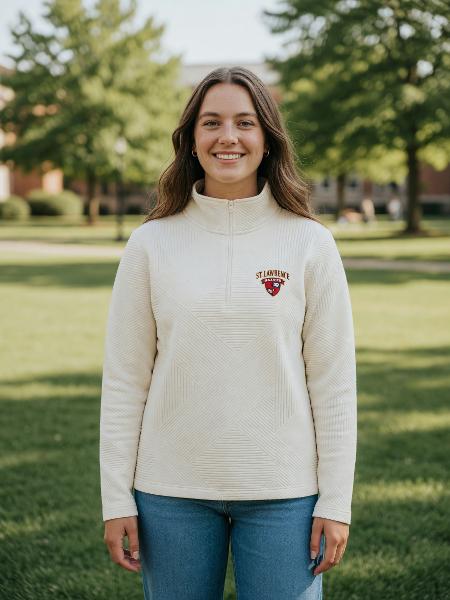 Women's Quilted Zig Zag Quarter Zip; $49.95