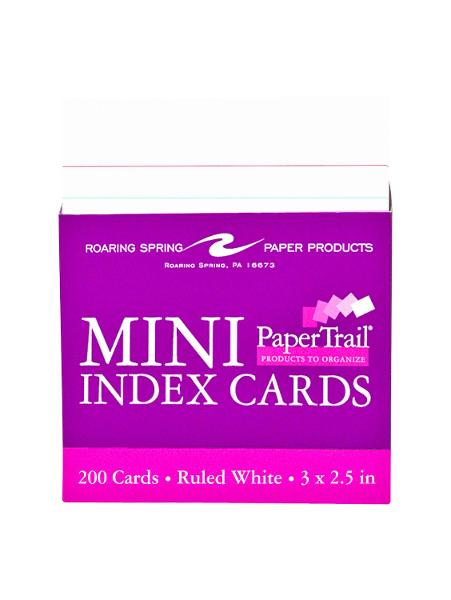 Roaring Spring Ruled 2.5in x 3in Mini Index Cards, 200 Pack, White; $4.98