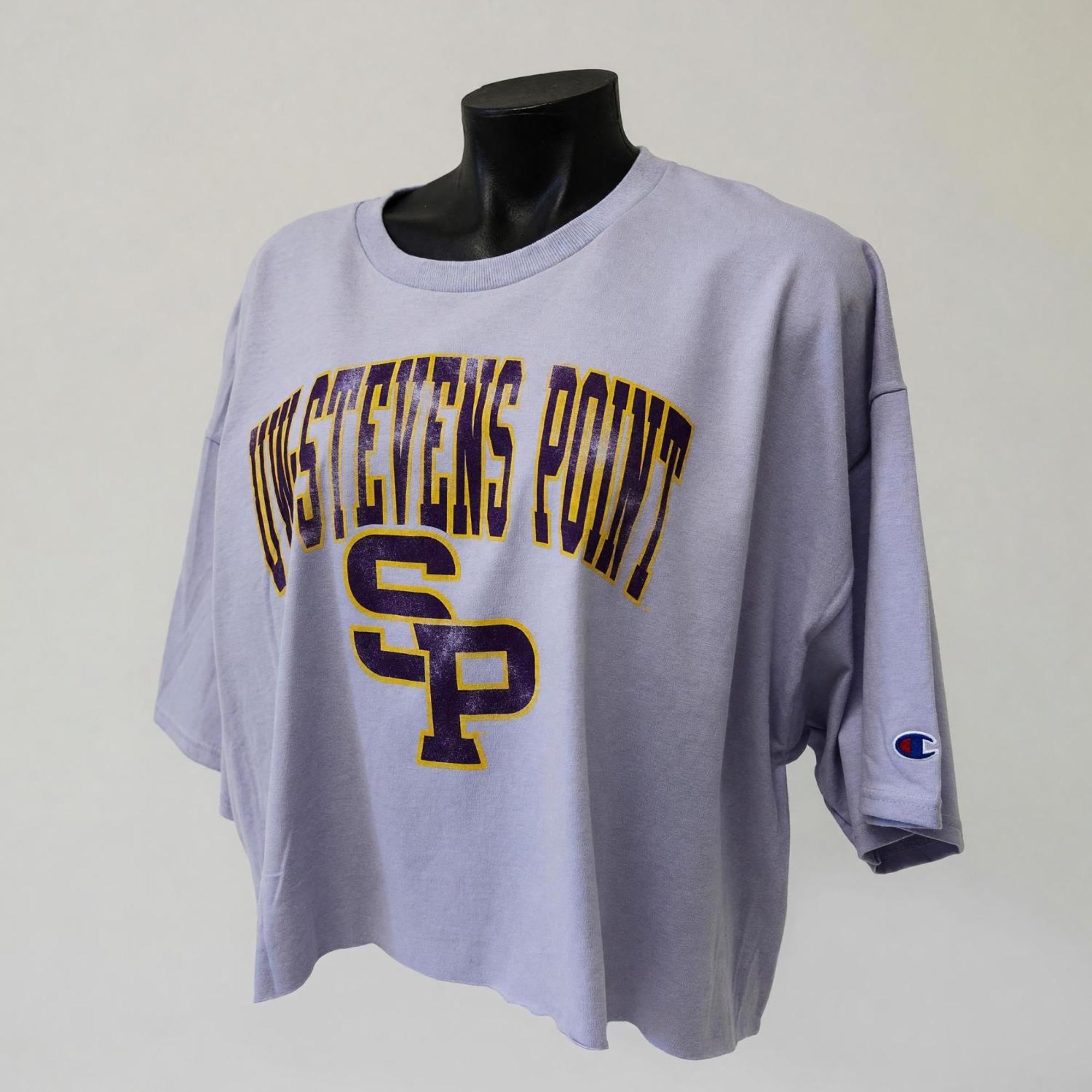 Product image 1 of 1 for University of Wisconsin Stevens Point Boyfriend Crop Tee, Purple