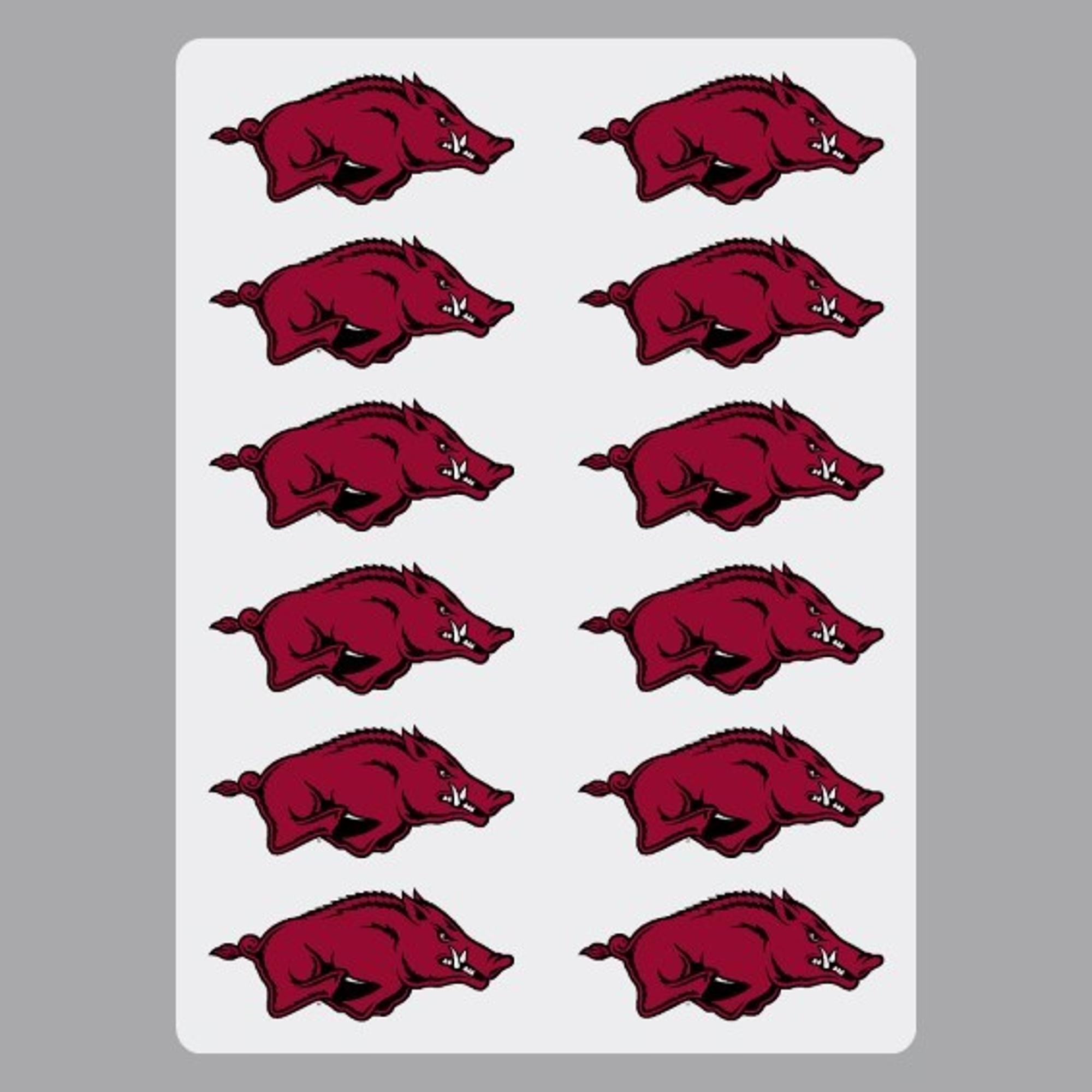 image of: Arkansas Razorbacks Running Hog Sticker Sheet - 12 Count