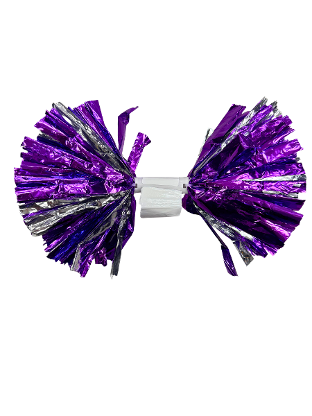 Purple Pom Poms with Baton Handle; $5.99