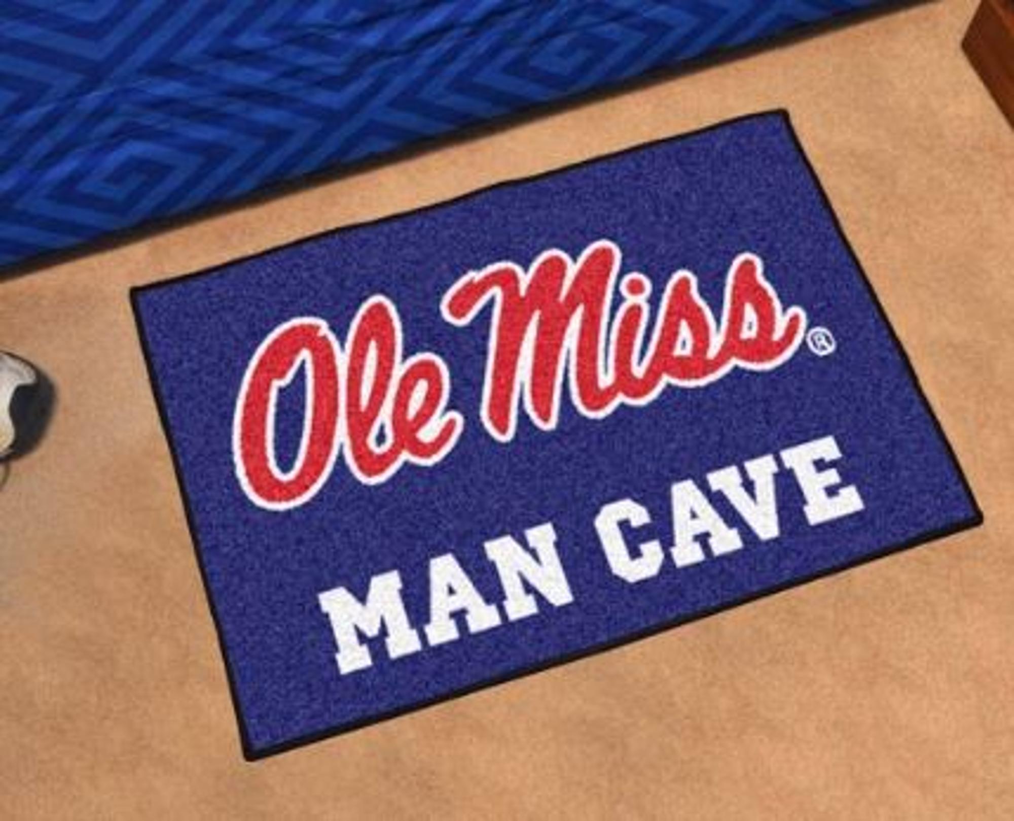 image of: Ole Miss Man Cave Starter Mat Navy 19in x 30in
