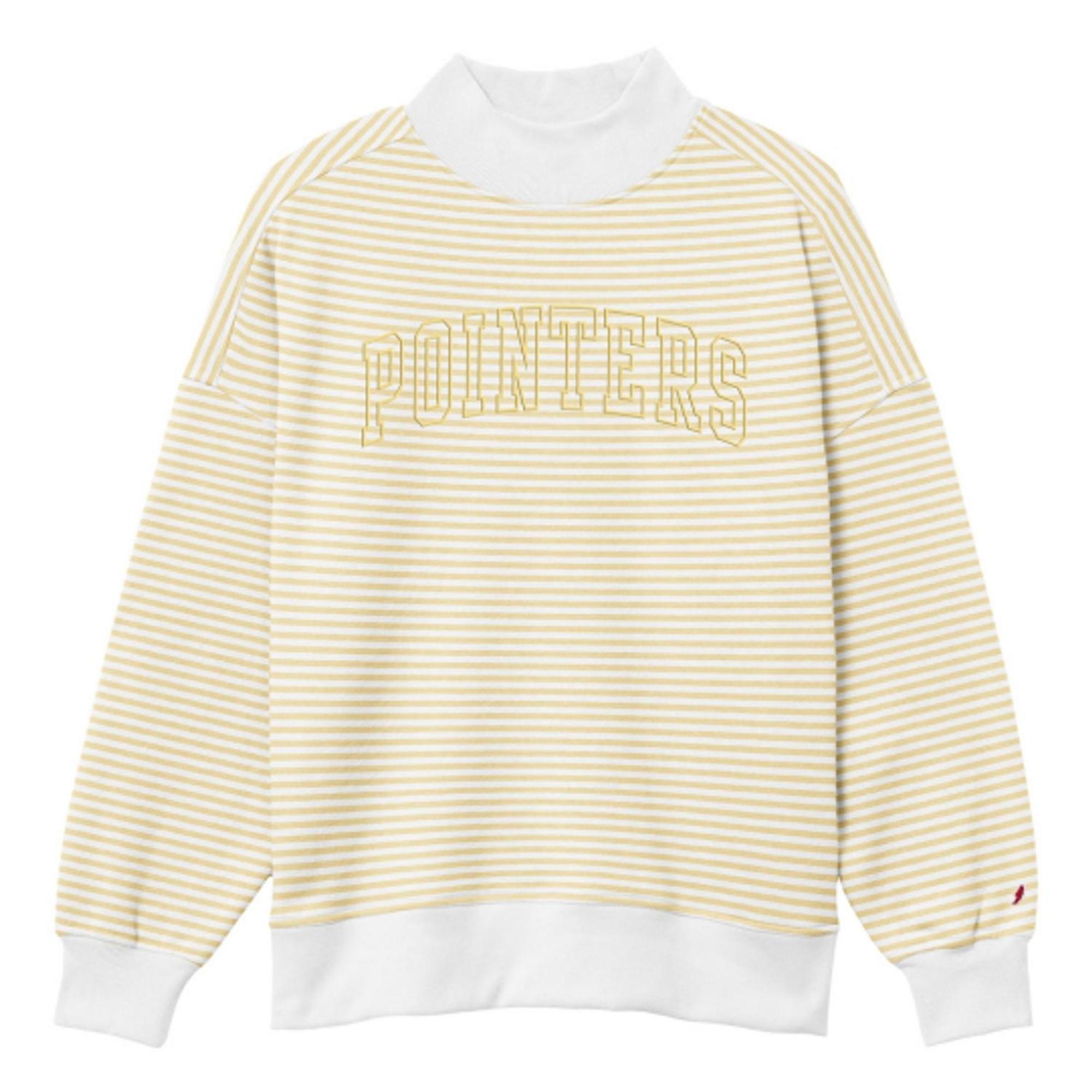 Product image 1 of 1 for UWSP Women's Diana Mock Neck, Embroidered Pointers Logo, Popcorn Stripe