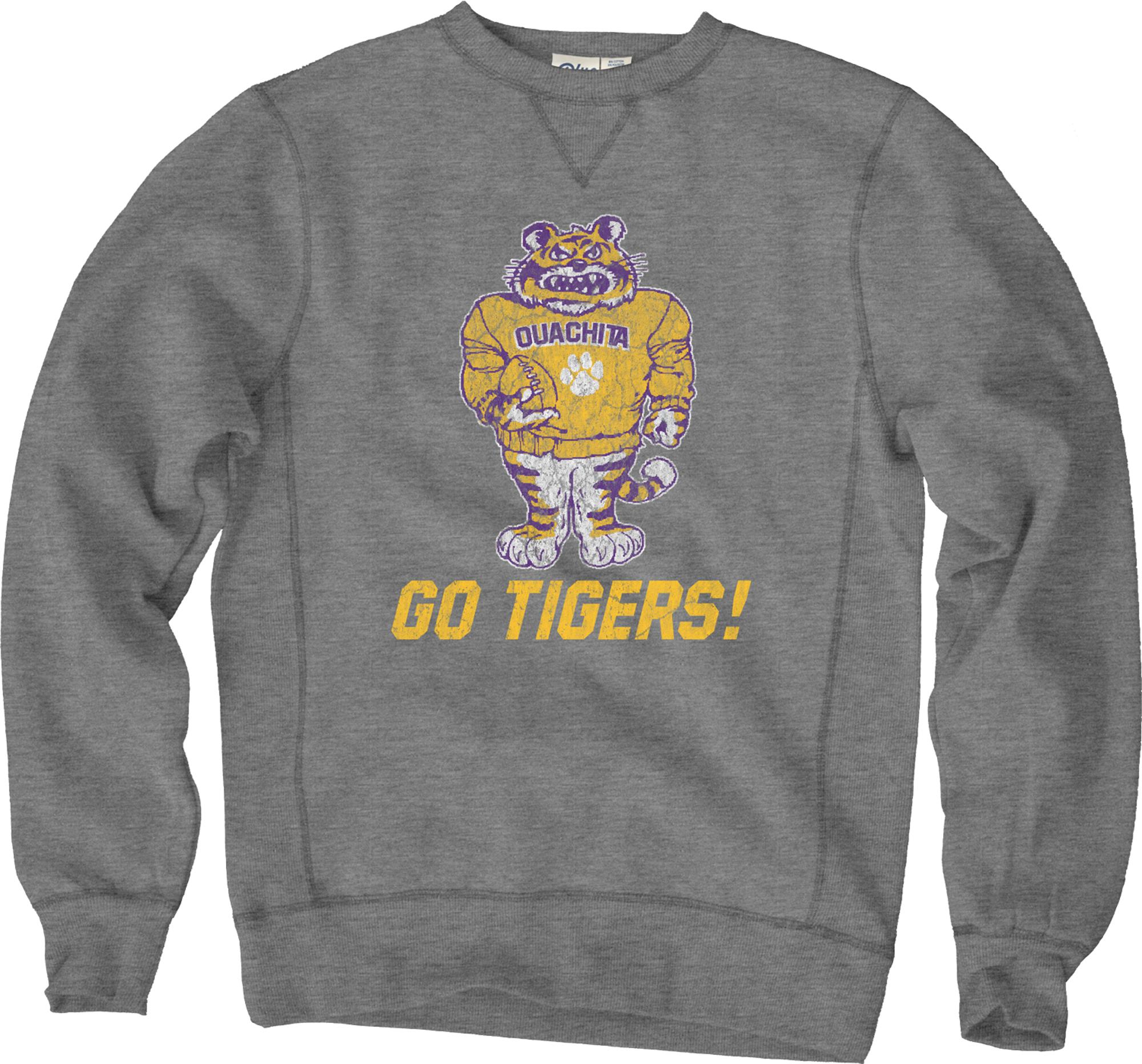 image of: Go Tigers Quarterback Sanded Fleece Crewneck