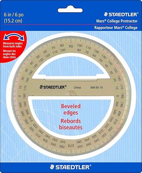 MARS PROTRACTOR 6IN 360D STAEDTLER; $5.99
