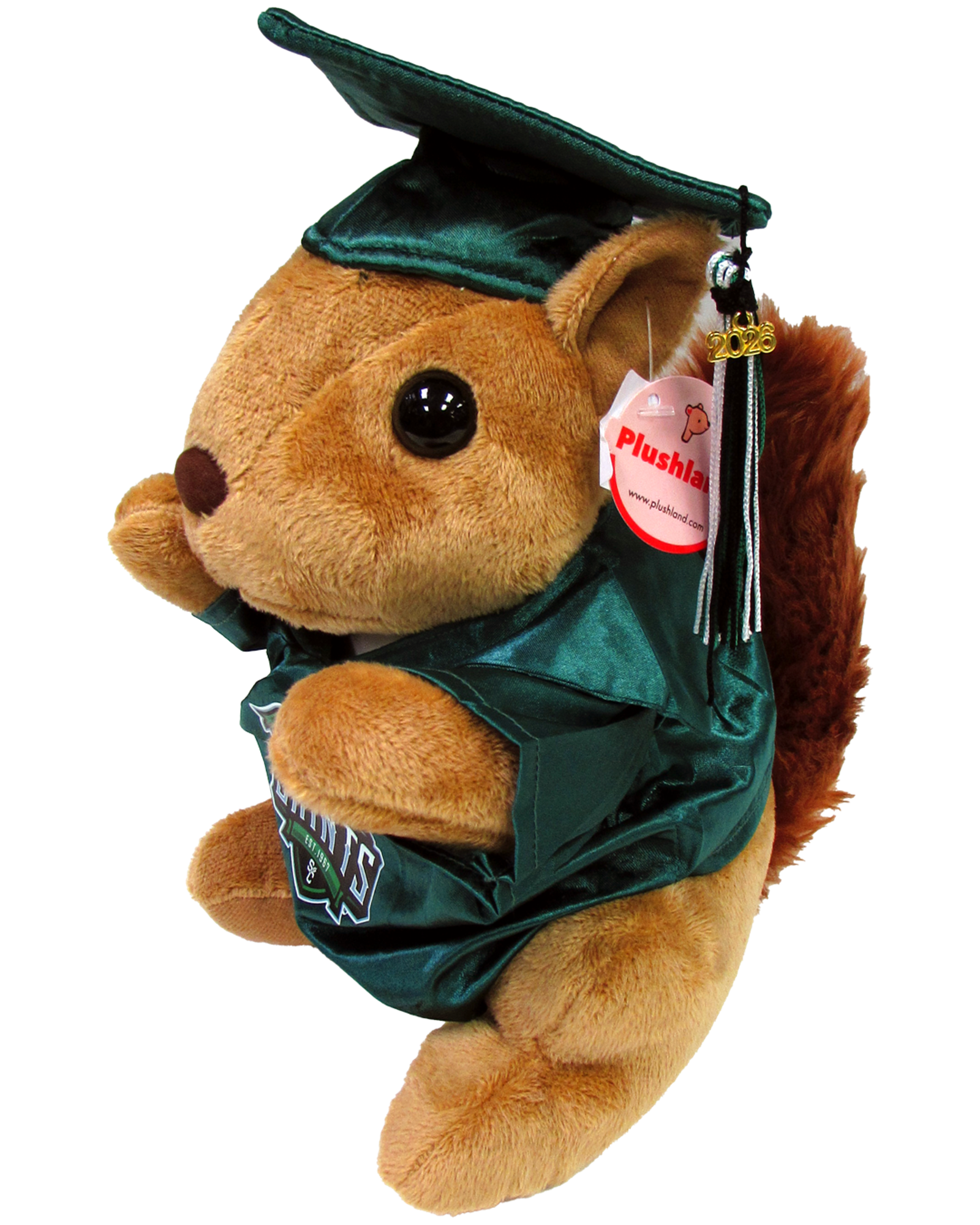 Product image 3 of 3 for Graduation Squirrel Green Cap & Gown 11"