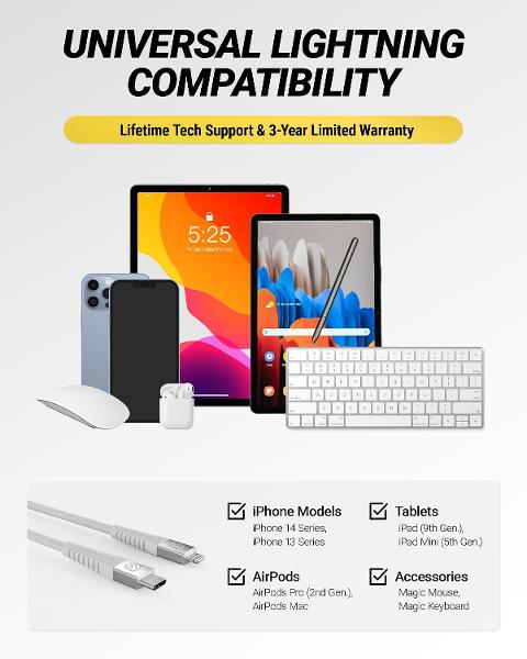 ACQ SCOSCHE USB-C TO LIGHTING CABLE; $15.00