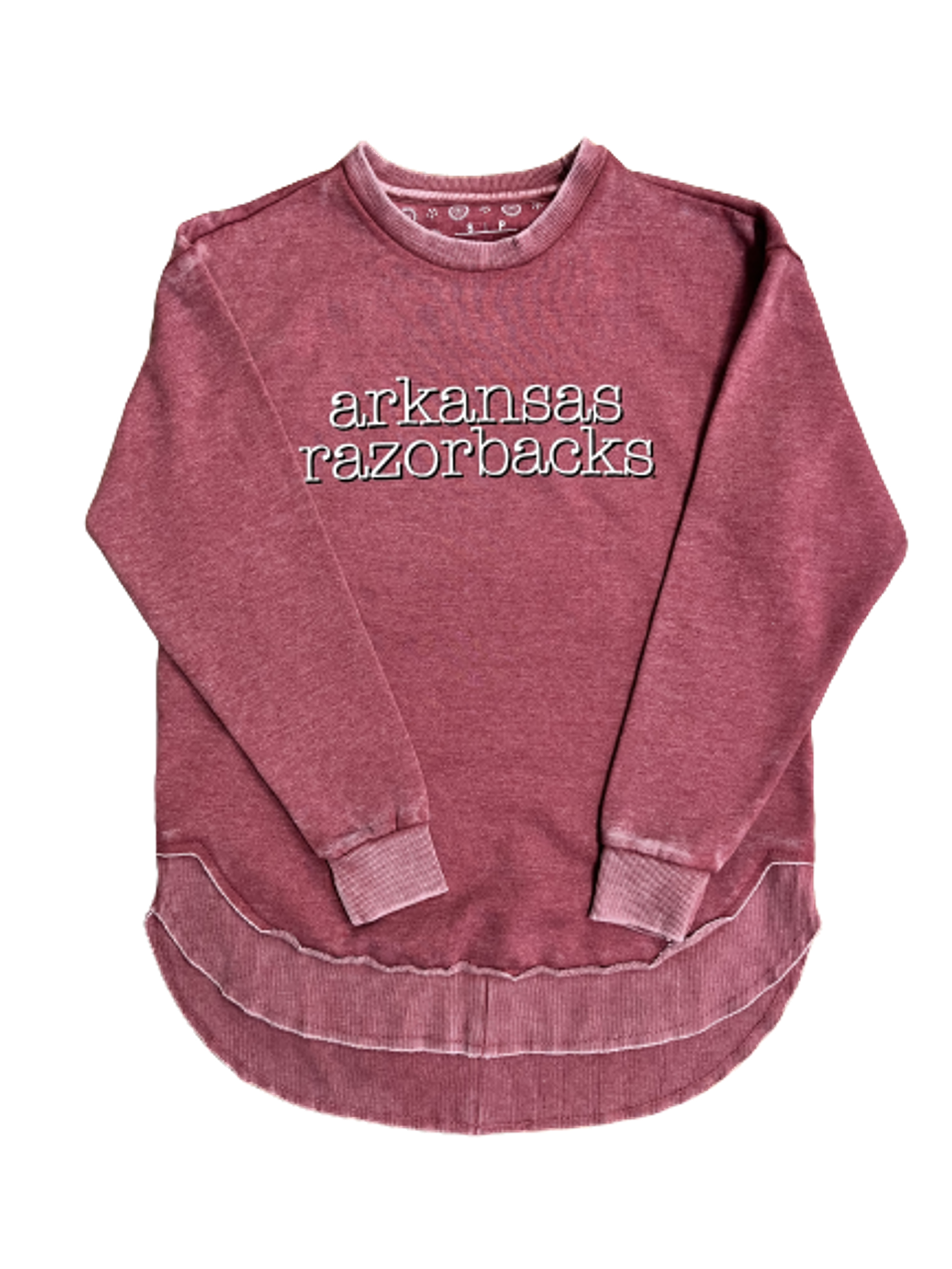 image of: Arkansas Razorbacks Women's "Blue Jean Baby" Vintage Fleece Crew Neck