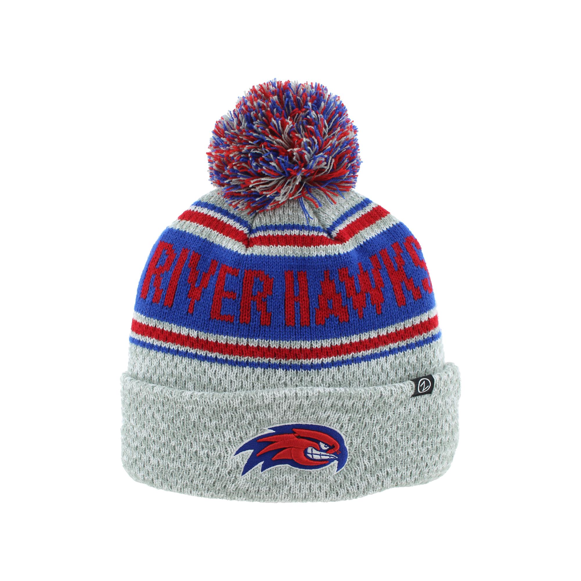 image of: Textured Striped Beanie W/ Pom