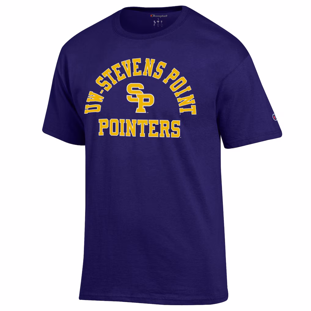Product image 1 of 1 for University of Wisconsin Stevens Point Short Sleeve Replen Tee, Purple