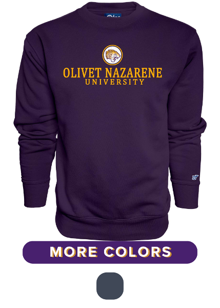 Olivet Nazarene University Campbell Crew with Felt Patch; $52.99