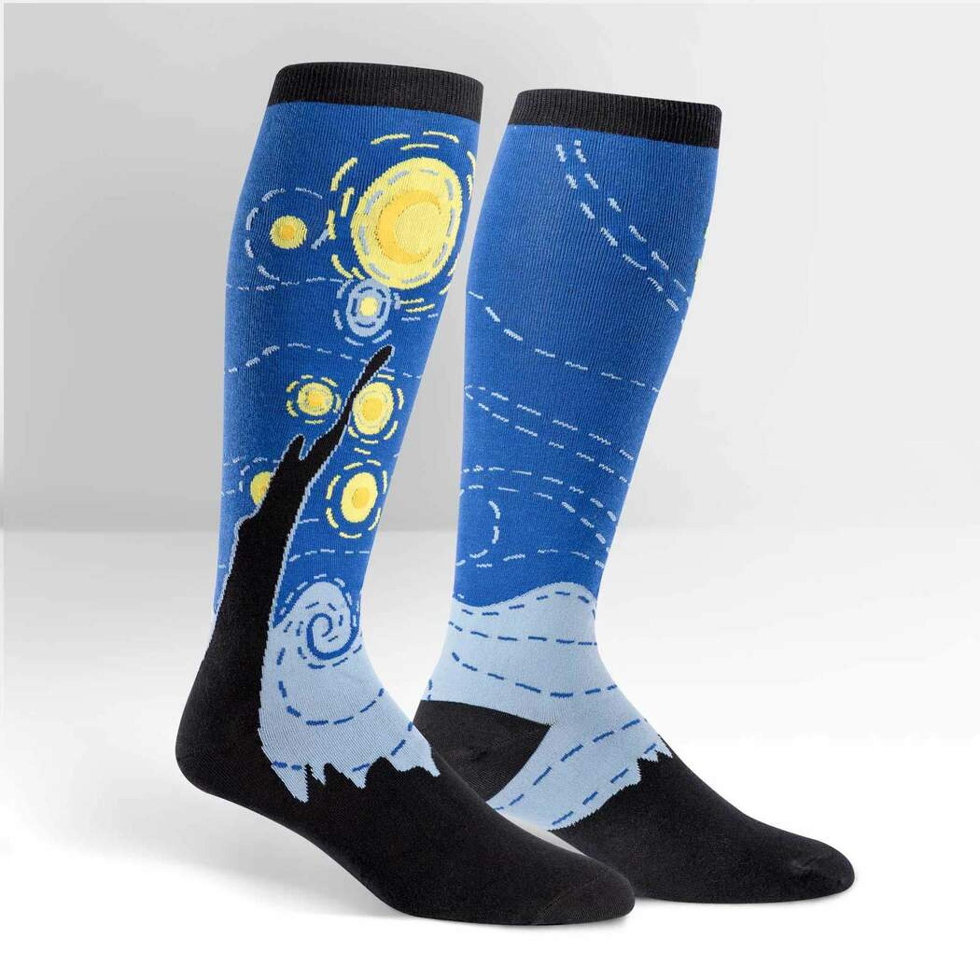 image of: Knee High Stretch Socks - Starry Night