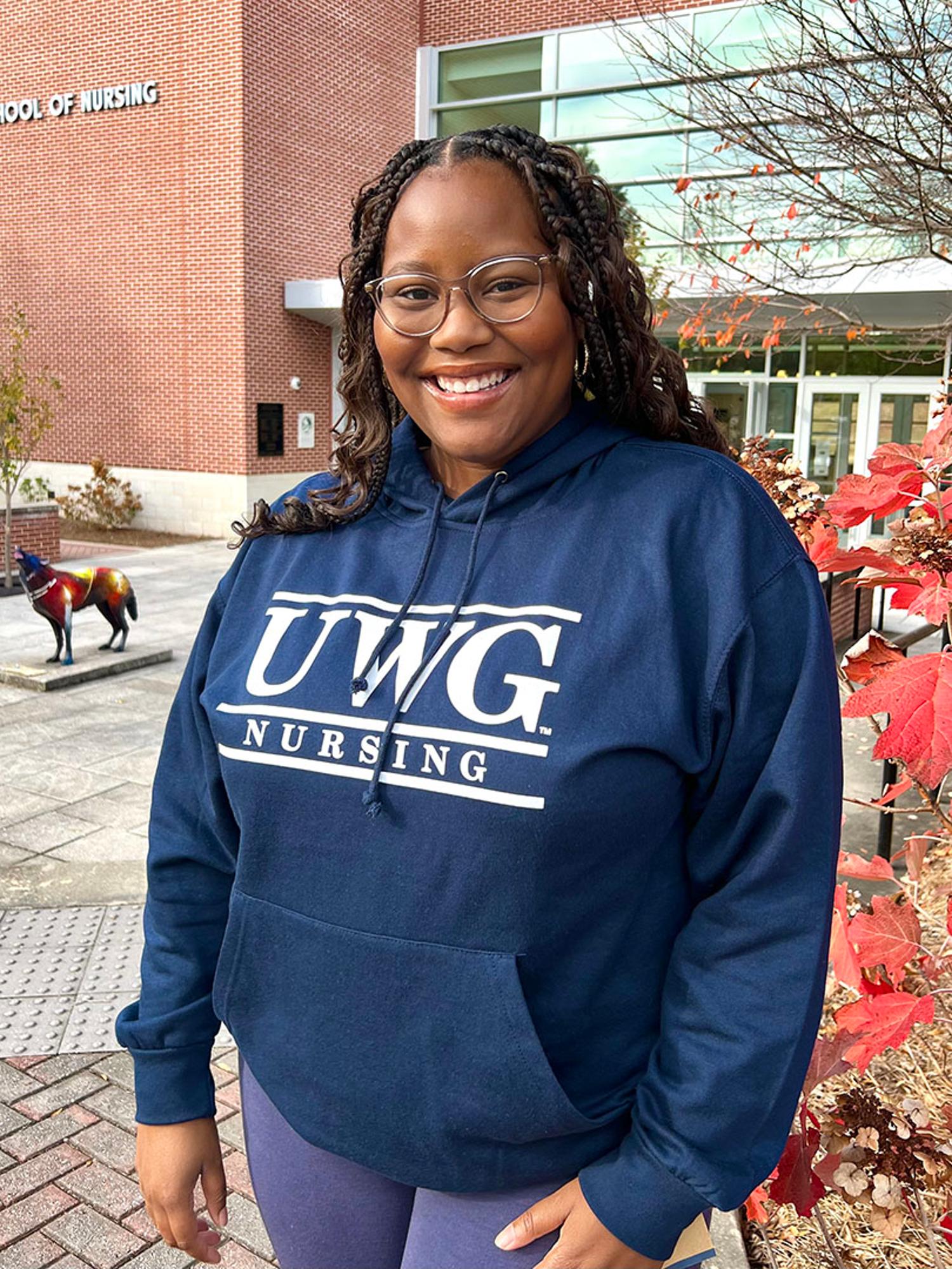 image of: UWG TEXT NURSING BAR HOODIE