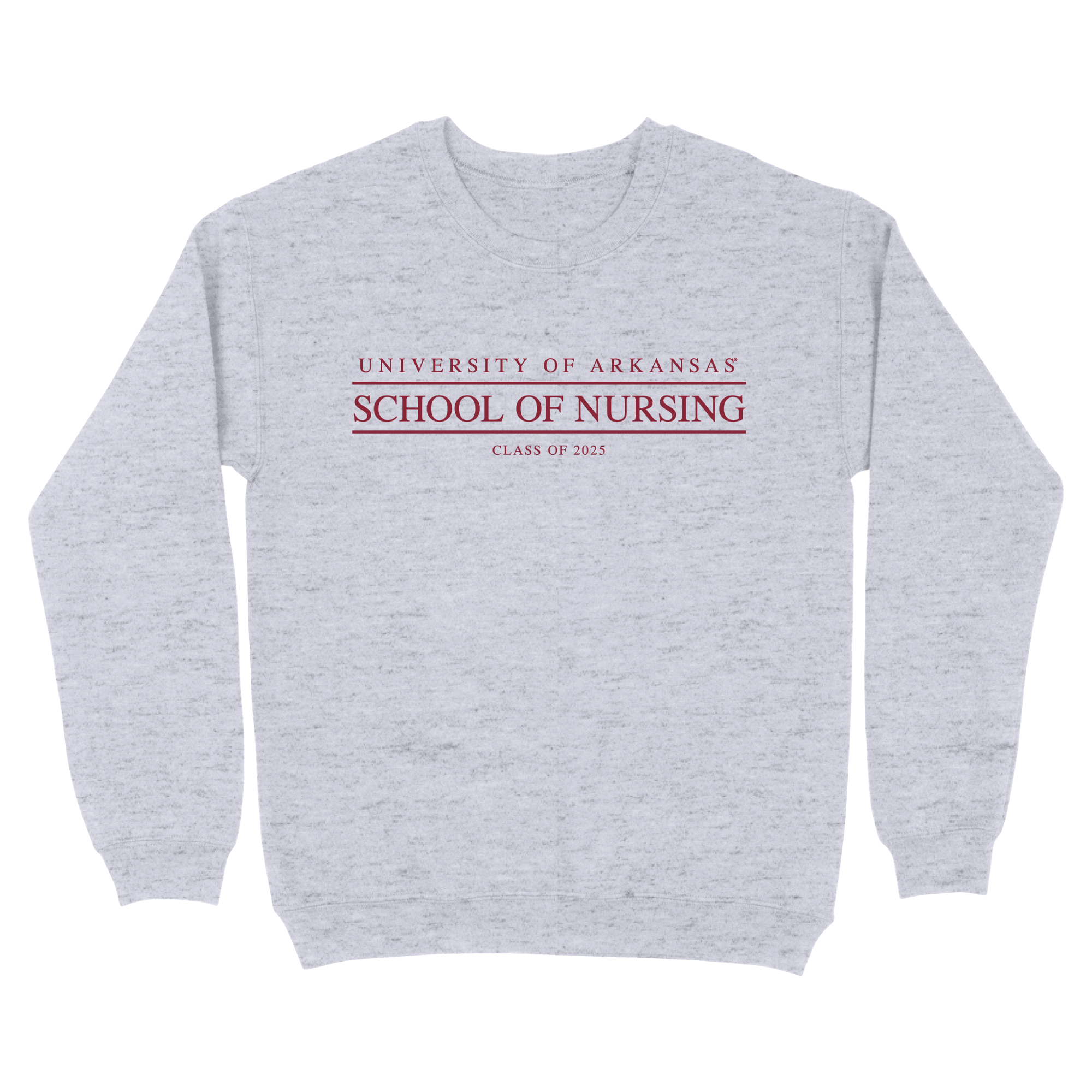 image of: University of Arkansas Nursing Class of 2025 Crewneck Sweatshirt - Ash