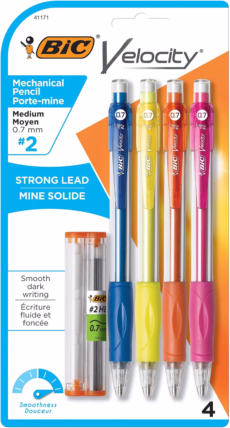Variant 2 of 2 for BIC Velocity Side Clic Mechanical Pencil - Asst .5mm 2Pk BP with Refill