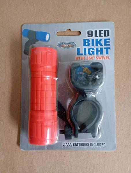 9LED BIKE LIGHTS 360 SWIVEL; $3.99
