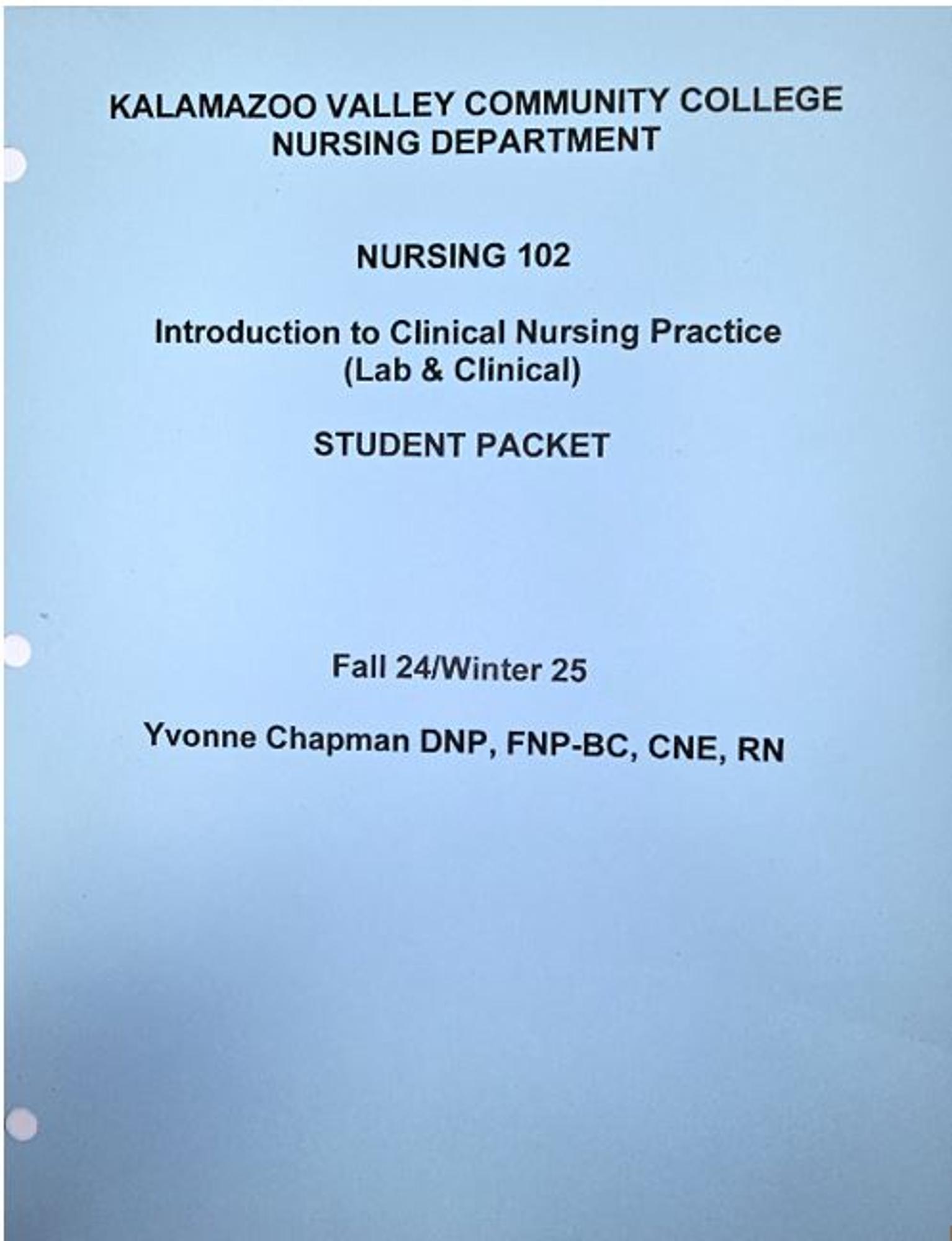 Cover image for -NURS 102 Coursepack Fall 24/Winter 25