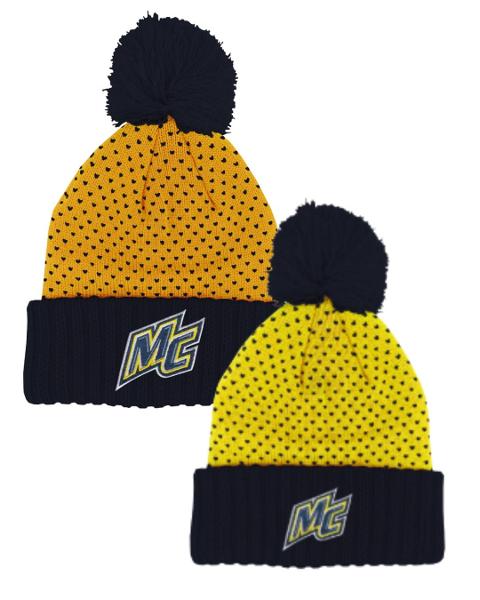 Navy & Yellow  Polkadot PomPom Beanie; $26.99